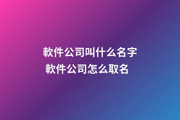 軟件公司叫什么名字 軟件公司怎么取名-第1張-公司起名-玄機(jī)派